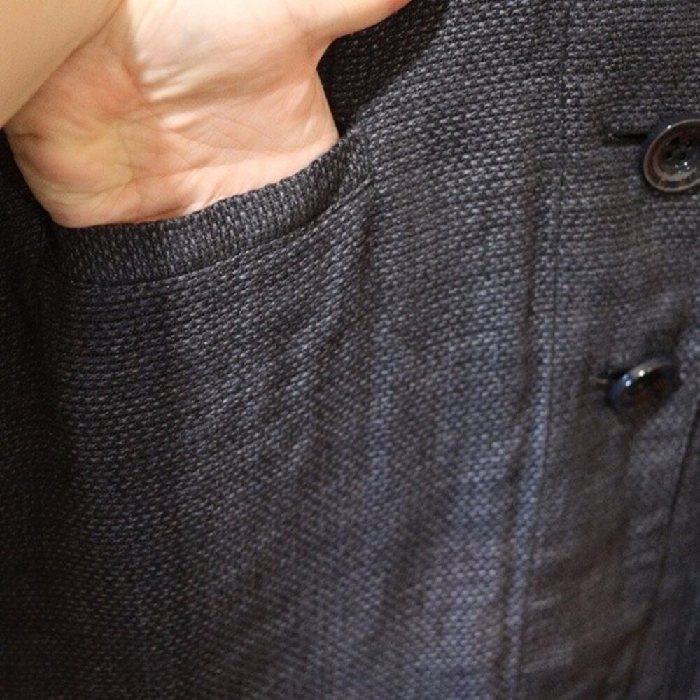 Habitat Navy Blue Long Line 3 Button Blazer Jacket LG - Picture 7 of 14